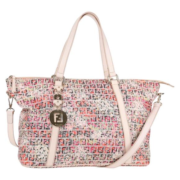 Fendi Zucchino Vitello Floral Forever Shopper Tote - Picture 1 of 12